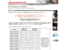 Tablet Screenshot of matricula.univalle.edu.co